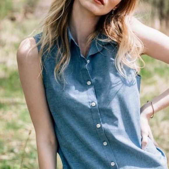 Tradlands Highland Sleeveless Everyday Chambray size M - Picture 2 of 8